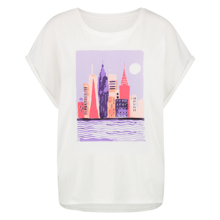 Top de pijama de manga corta, Blanco