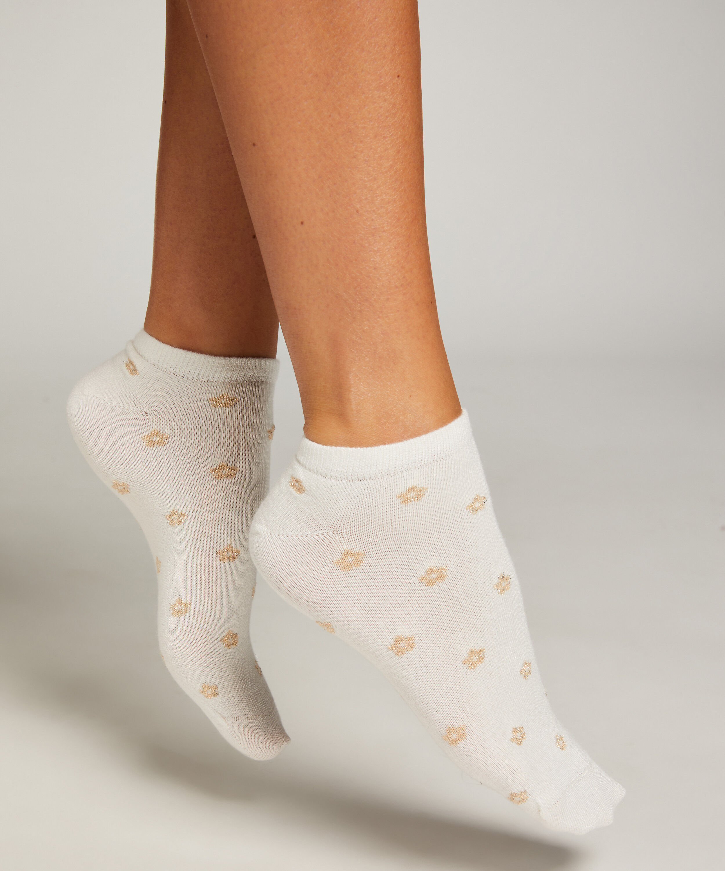 2 Pares Calcetines con un hilo de lurex, Blanco