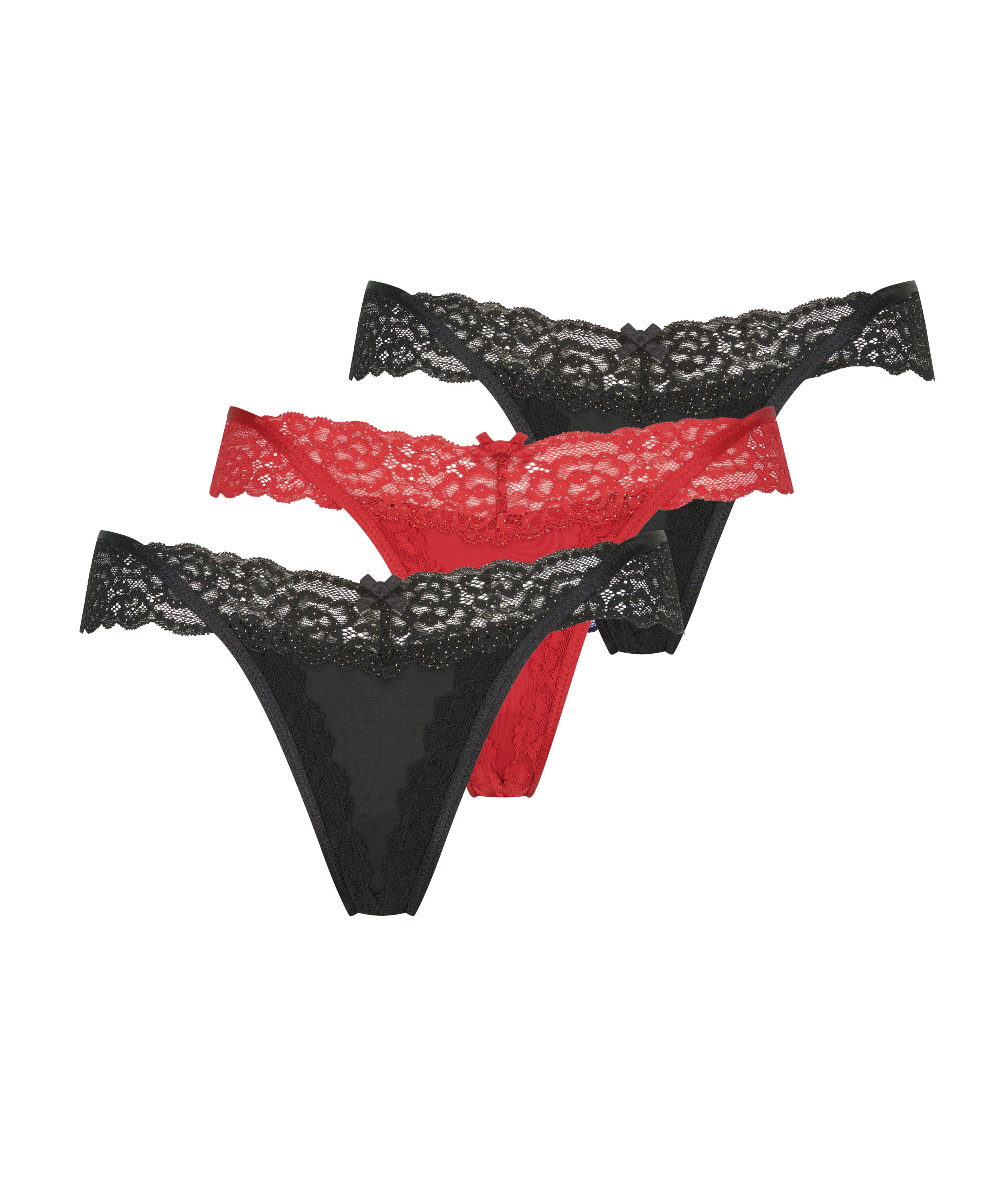 Lote de 3 tangas Willow, Negro, main