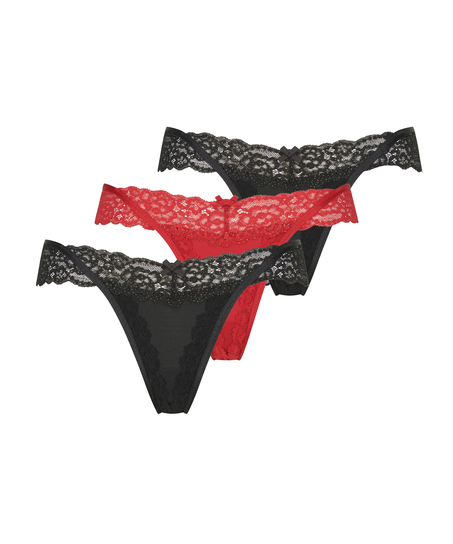 Lote de 3 tangas Willow, Negro