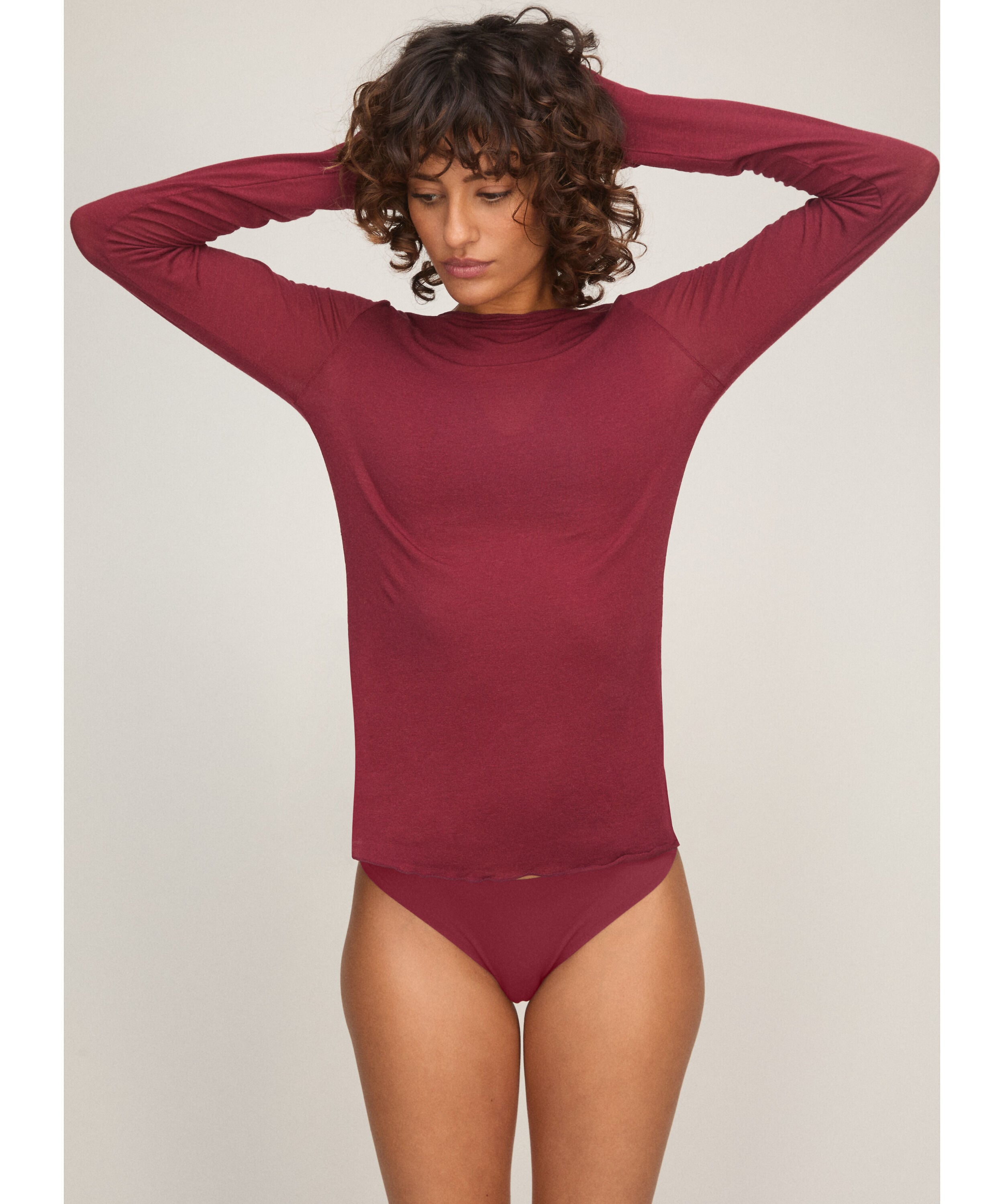 Camiseta super suave de cachemir con escote barco