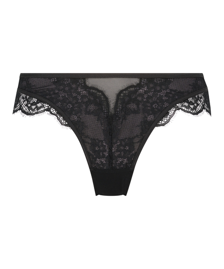 Braguita brasile&ntilde;a de pierna alta Elissa, Negro