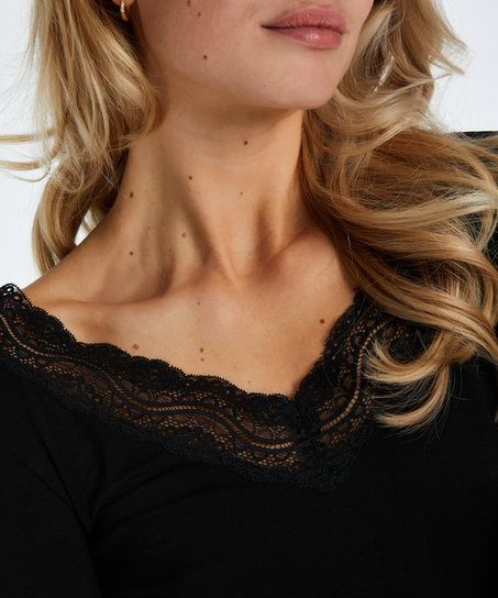 Conjunto de pijama Daisy, Negro