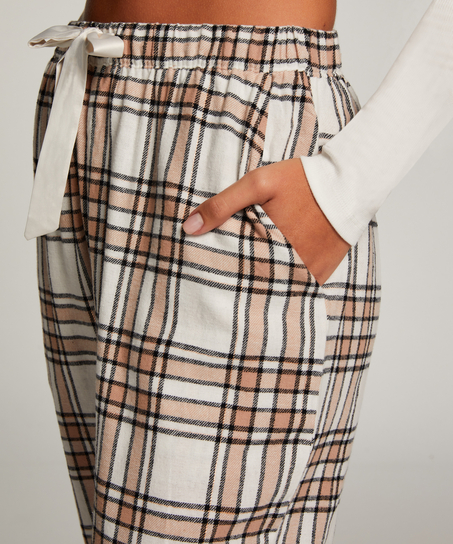 Pantalones de pijama de franela, Beige