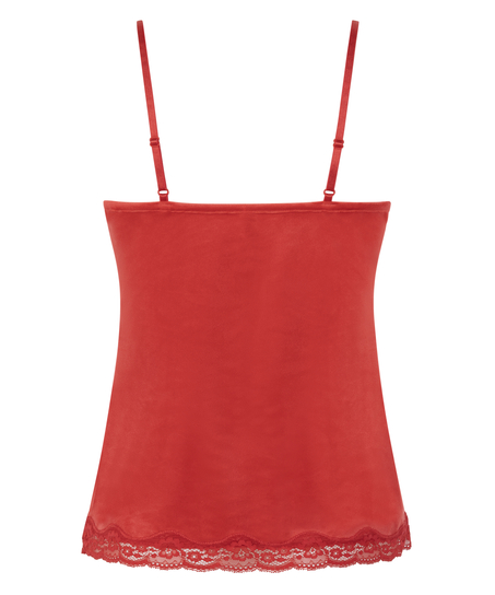 Camiseta top Velours Lace, Rojo