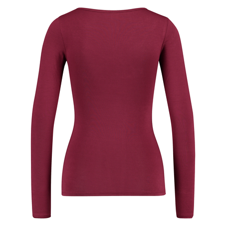 Top v-neck lace, Rojo