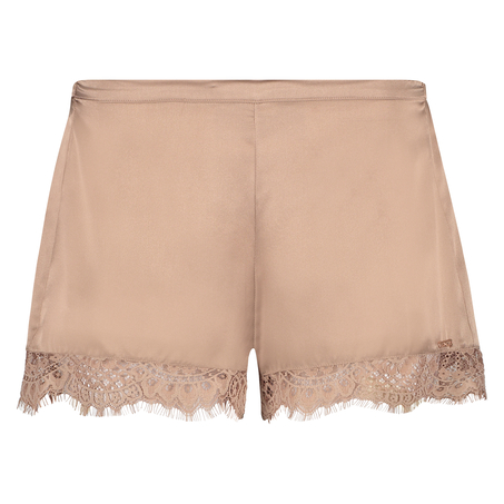 Pantalón corto de pijama de seda Scallop Lace, Rosa