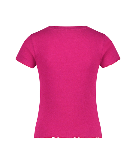 Camisa de manga corta Rib, Rosa