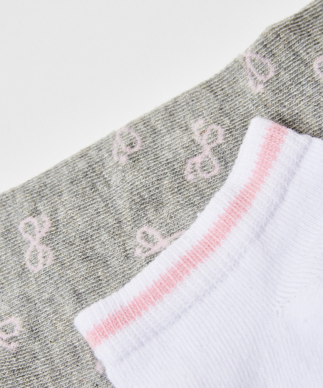 2 pares de calcetines tobilleros deportivos Cotton, Gris