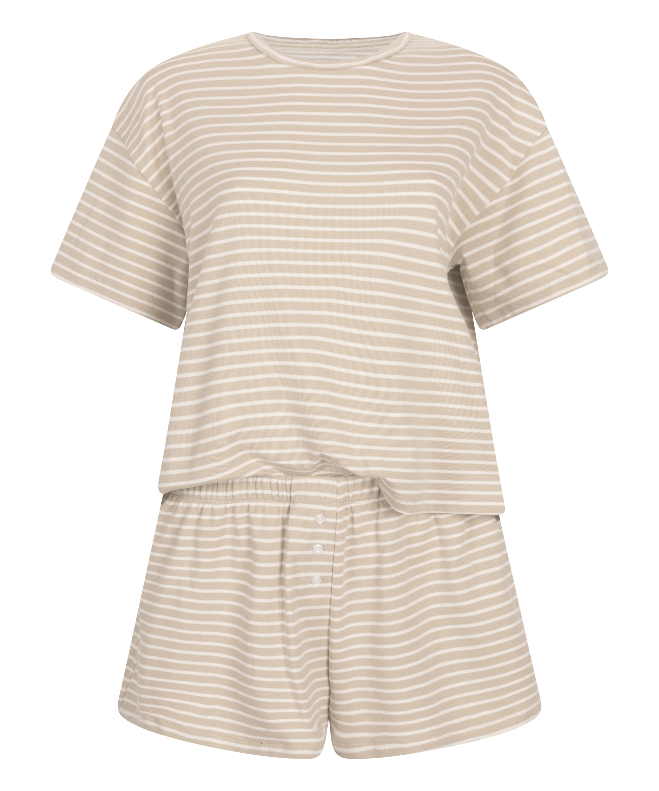 Conjunto de pijama de punto jersey, Beige, main