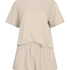Conjunto de pijama de punto jersey, Beige