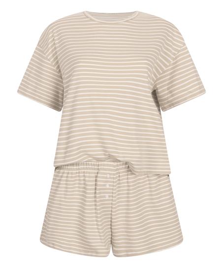 Conjunto de pijama de punto jersey, Beige