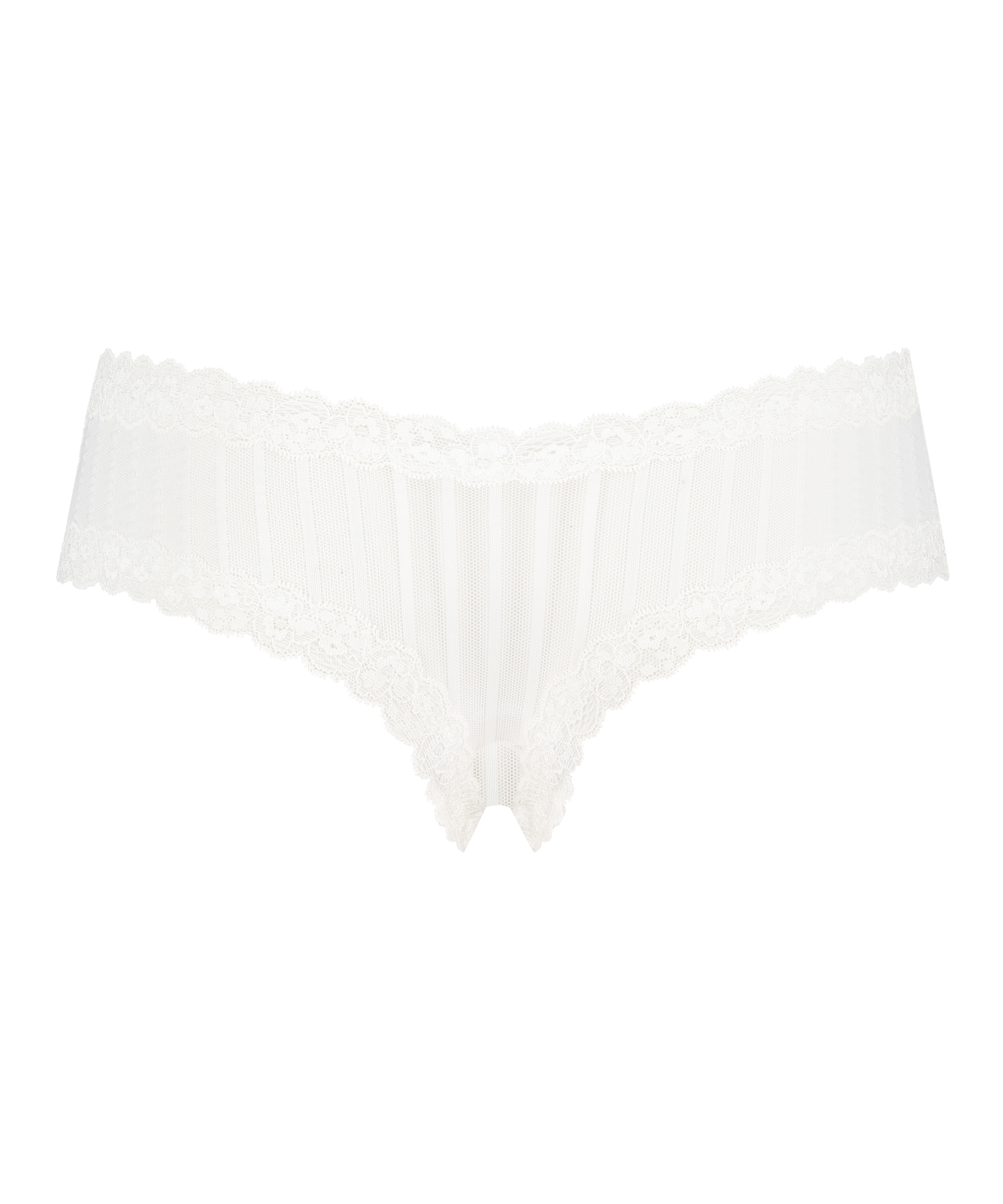 Brasileña en forma de V burn-out mesh, Blanco, main