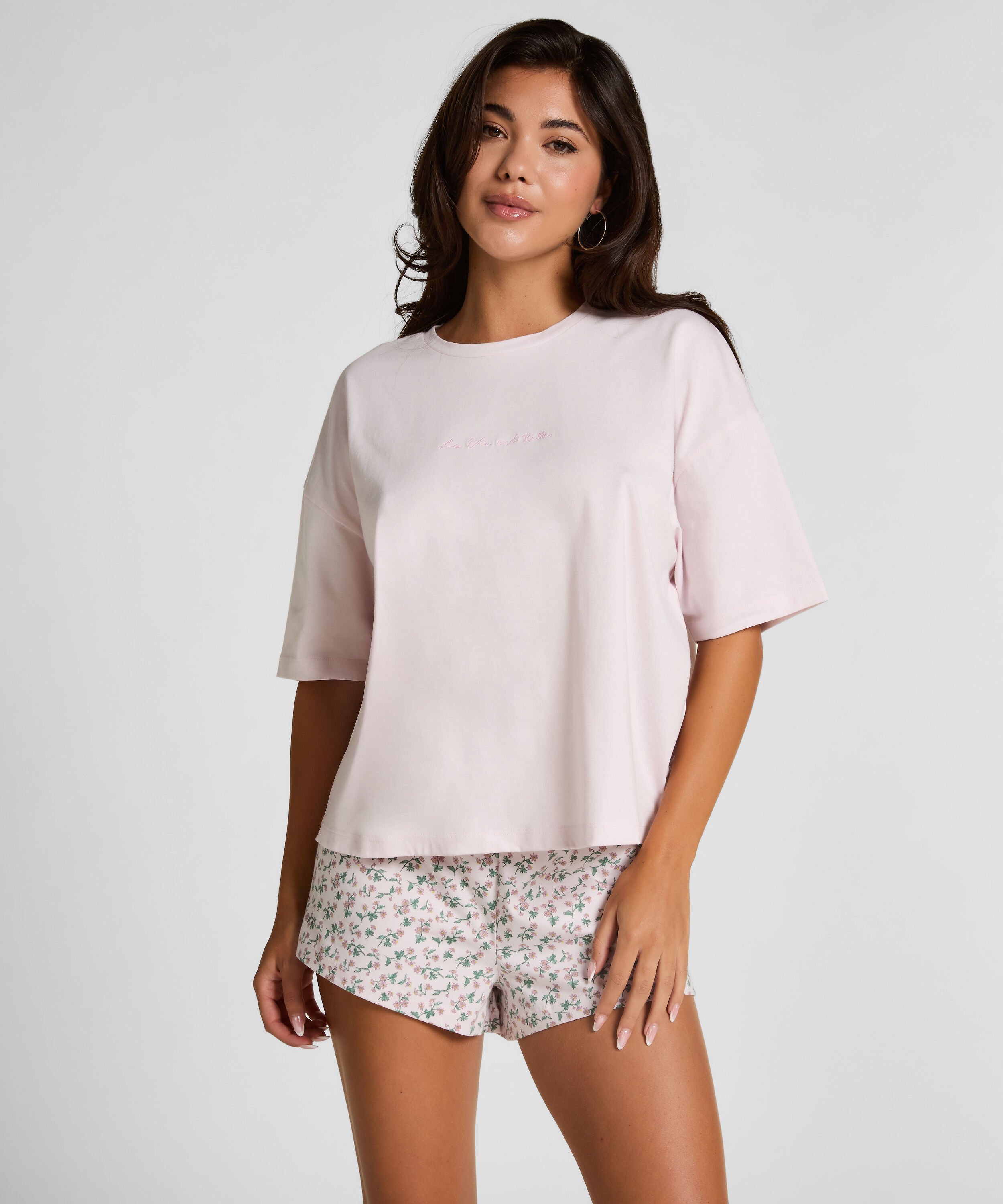 Pyjama Set Cotton Jersey Short, Morado