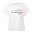 Top de manga corta Pink Ribbon, Blanco