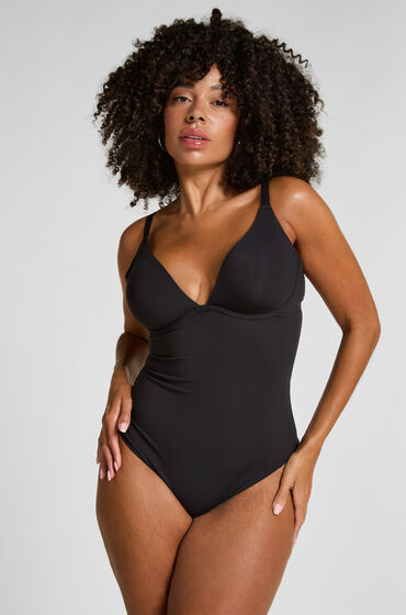 hunkemoller body sin relleno liso negro