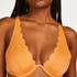 Top de bikini de aros no preformado Scallop, Naranja