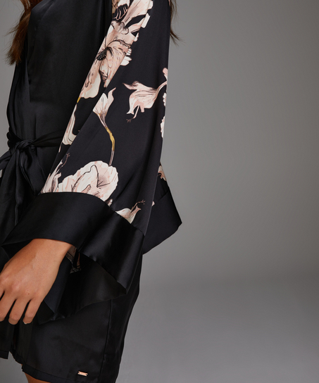 Kimono Satin Bloom, Negro