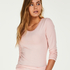 Top acanalado R-neck, Rosa