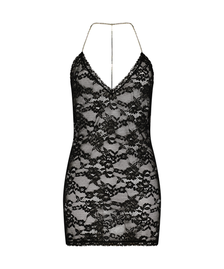 Vestido lencero Mireia, Negro