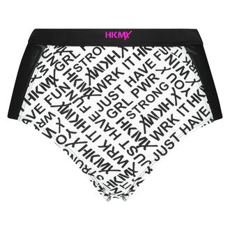 Atrevida braguita de bikini de corte alto de HKMX, Blanco