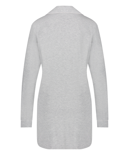 Vestido camisero de manga larga de jersey Essential, Gris