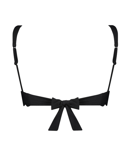 Top de bikini triangular Scallop, Negro