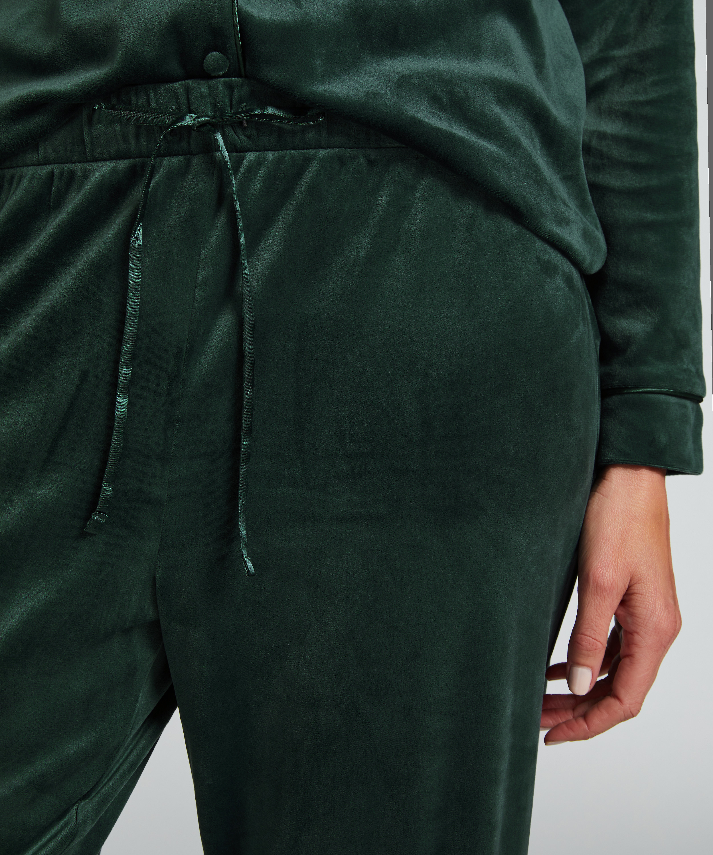 Pantalón de pijama de terciopelo, Verde, main