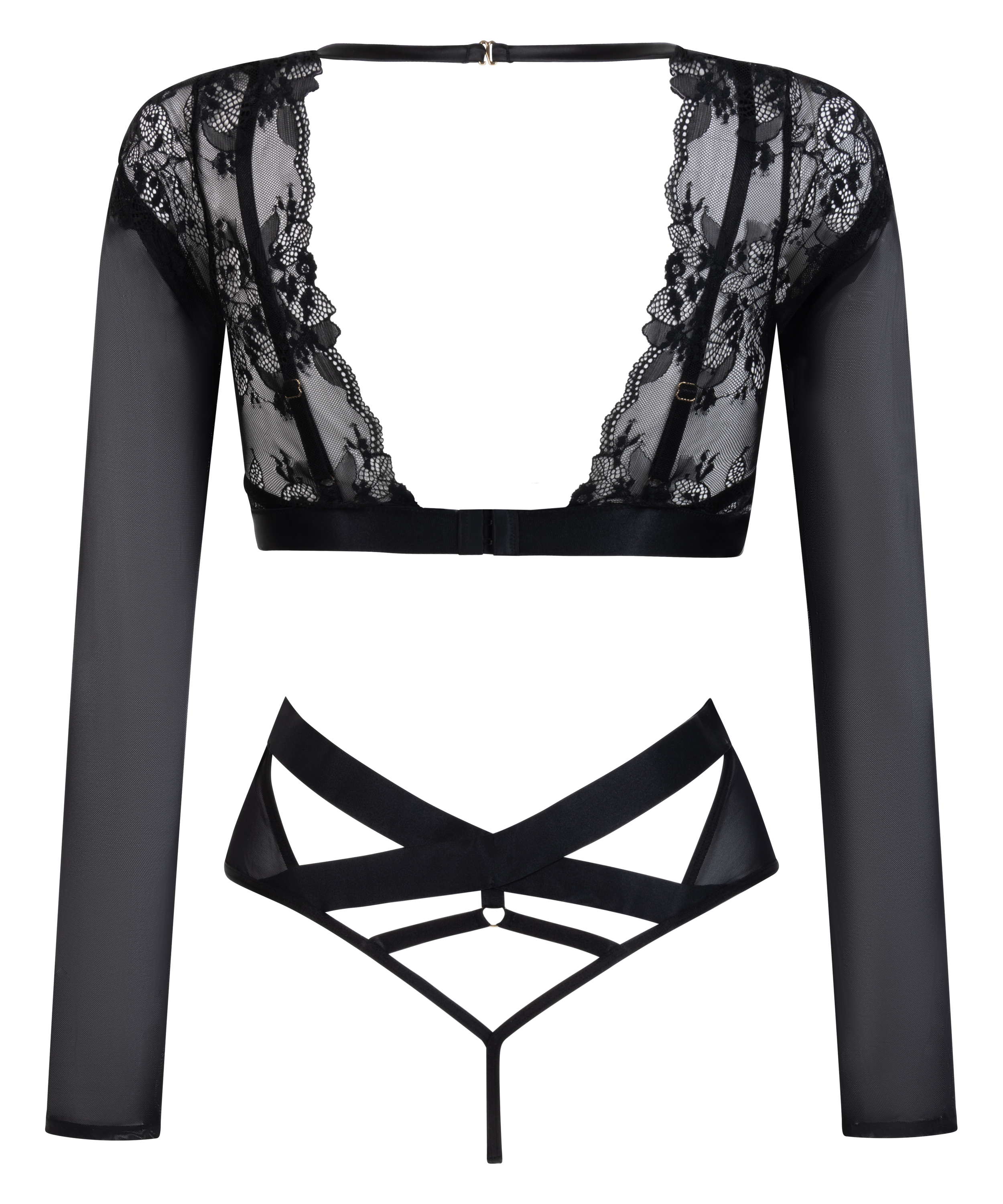 Body de manga larga Amari, Negro, main