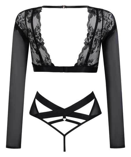 Body de manga larga Amari, Negro