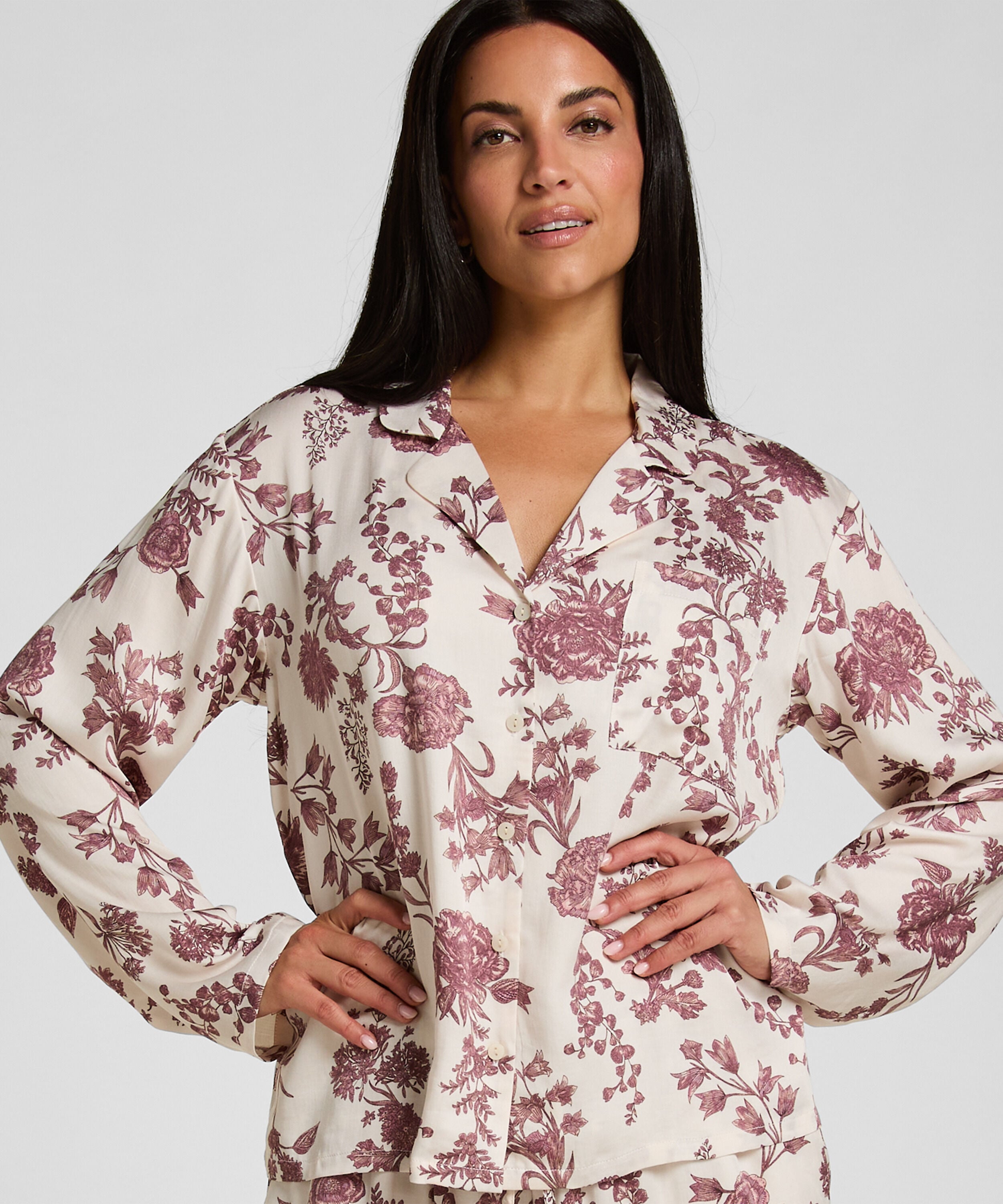 Chaqueta de Pijama Woven Print, Beige Chaqueta de Pijama Woven Print, Beige