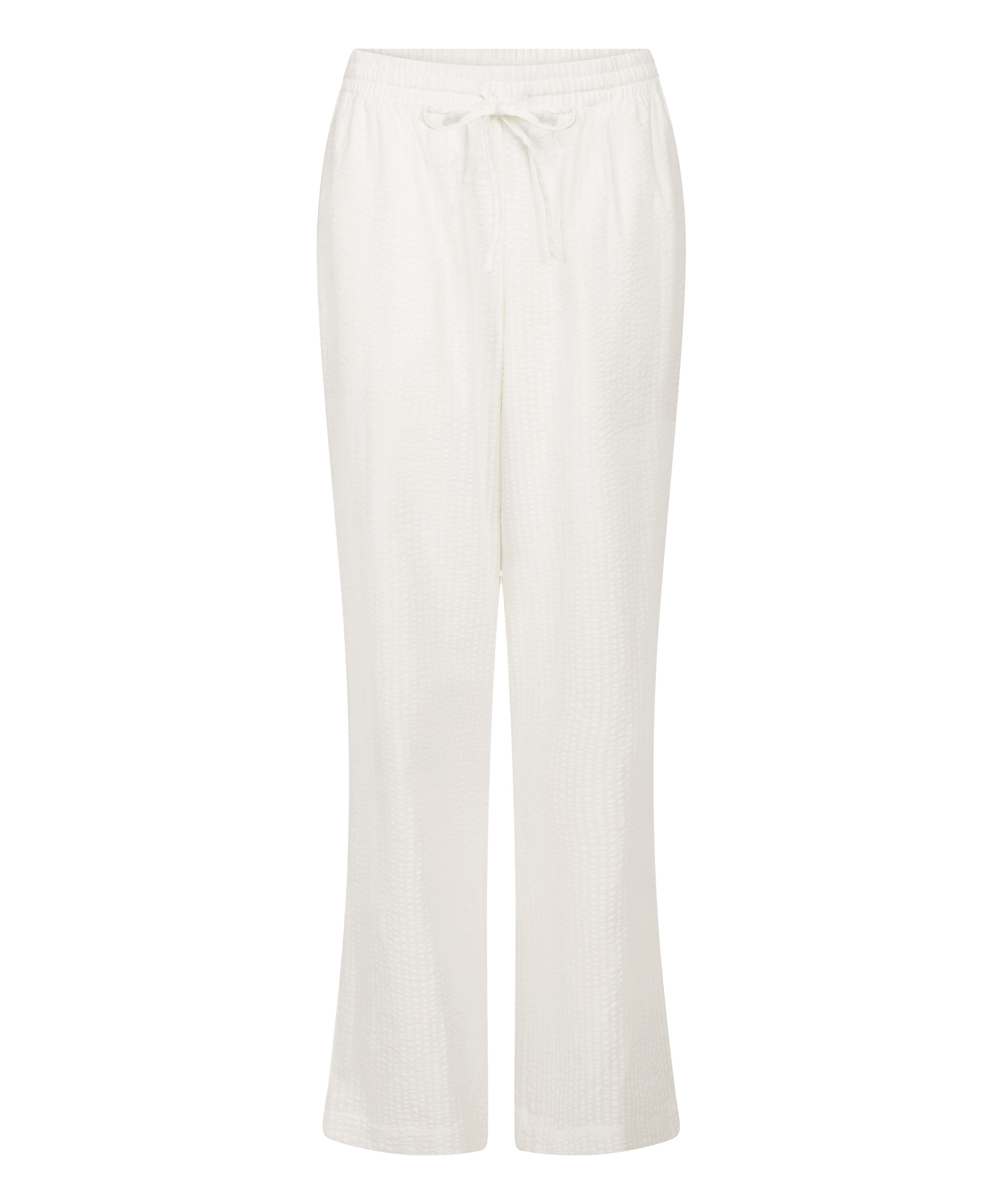 Pantal&oacute;n de pijama de algod&oacute;n Seersucker, Blanco