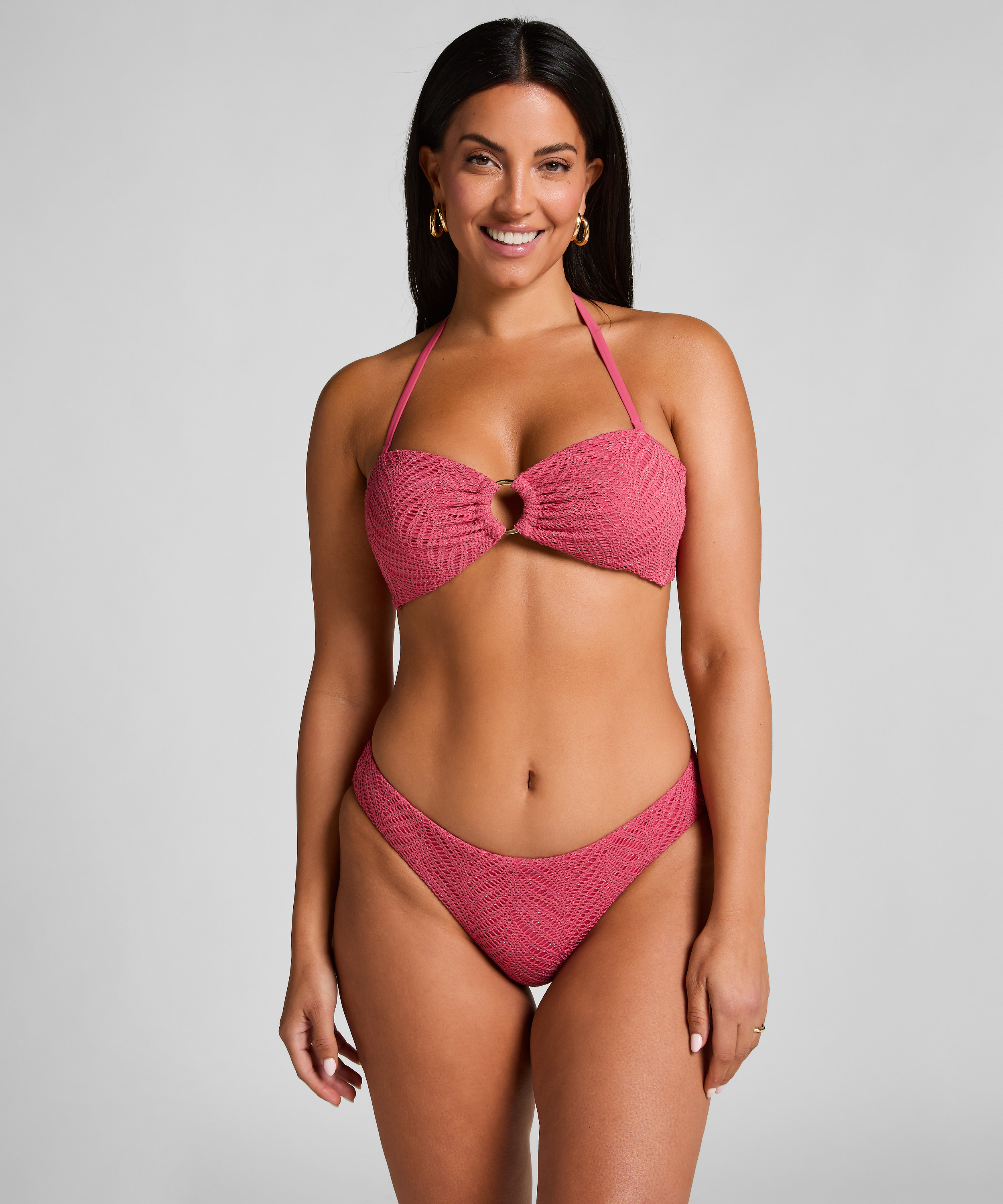 Top de bikini bandeau Lanai, Rosa, main