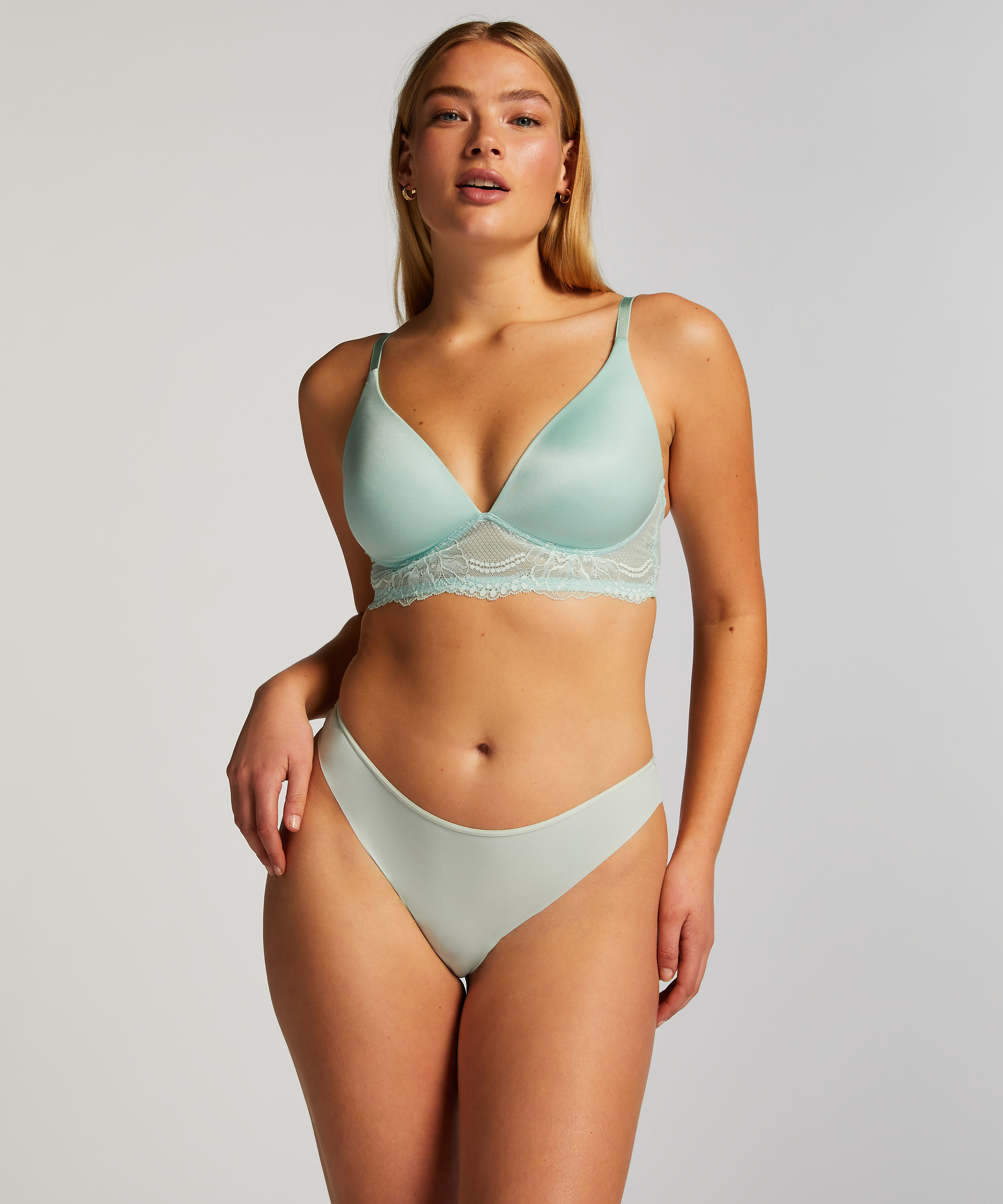 Invisible Tanga Lace Back, Verde, main