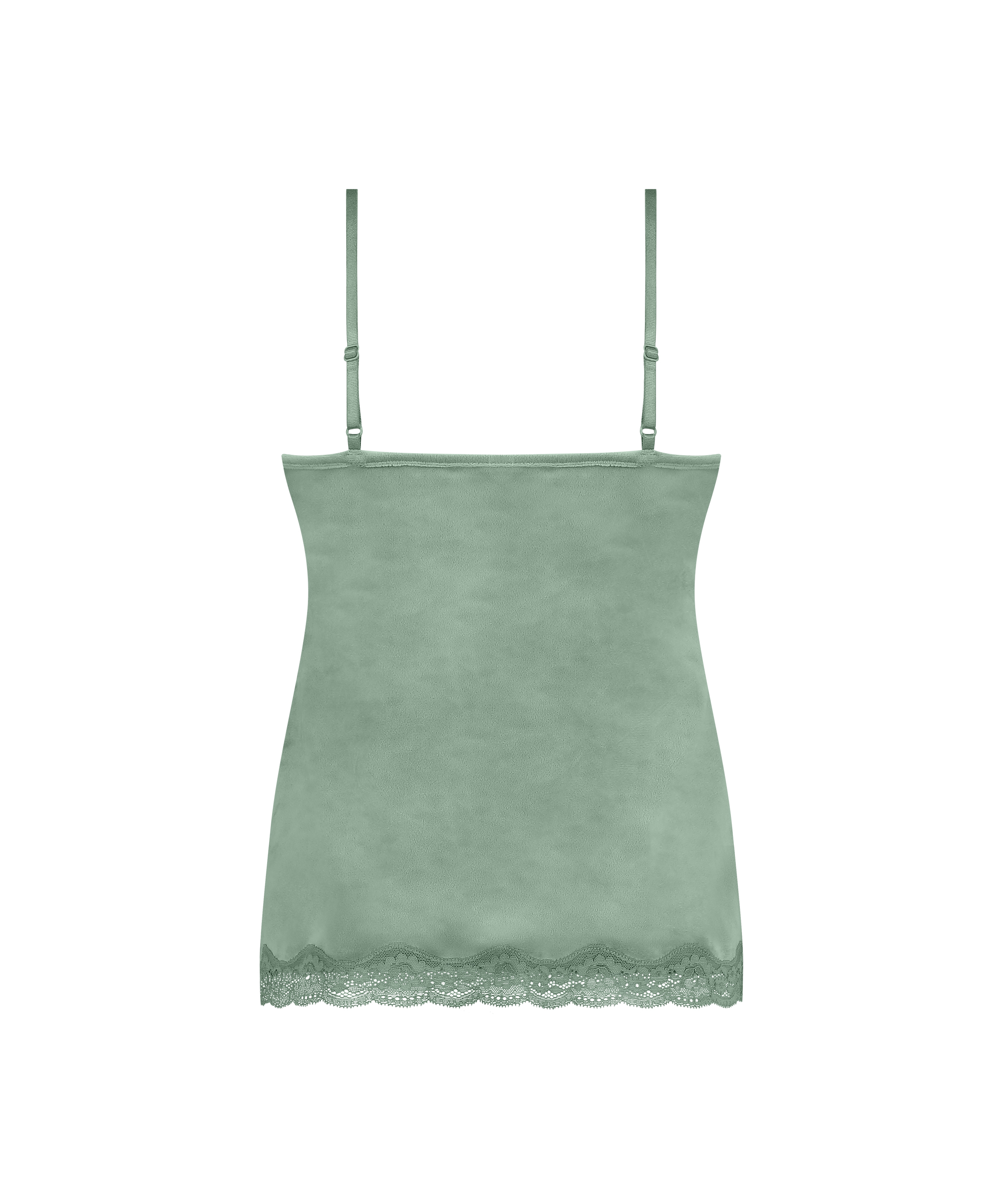 Camiseta top Velours Lace, Verde, main