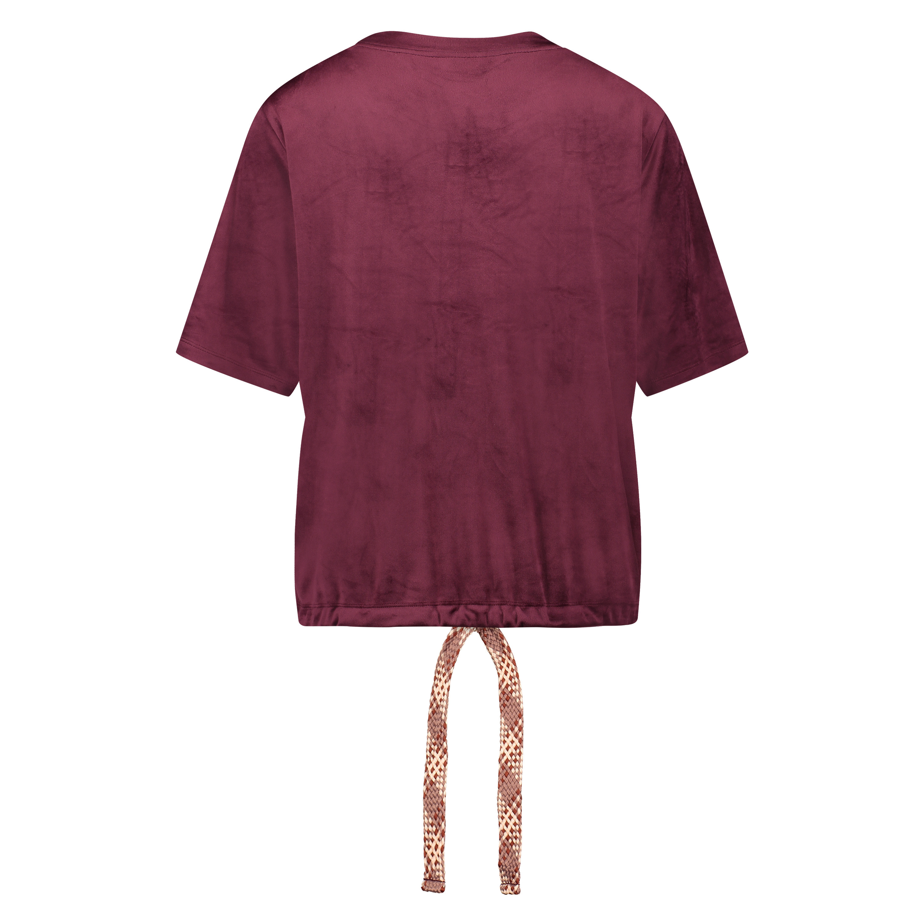 Top de terciopelvo de manga corta, Rojo, main