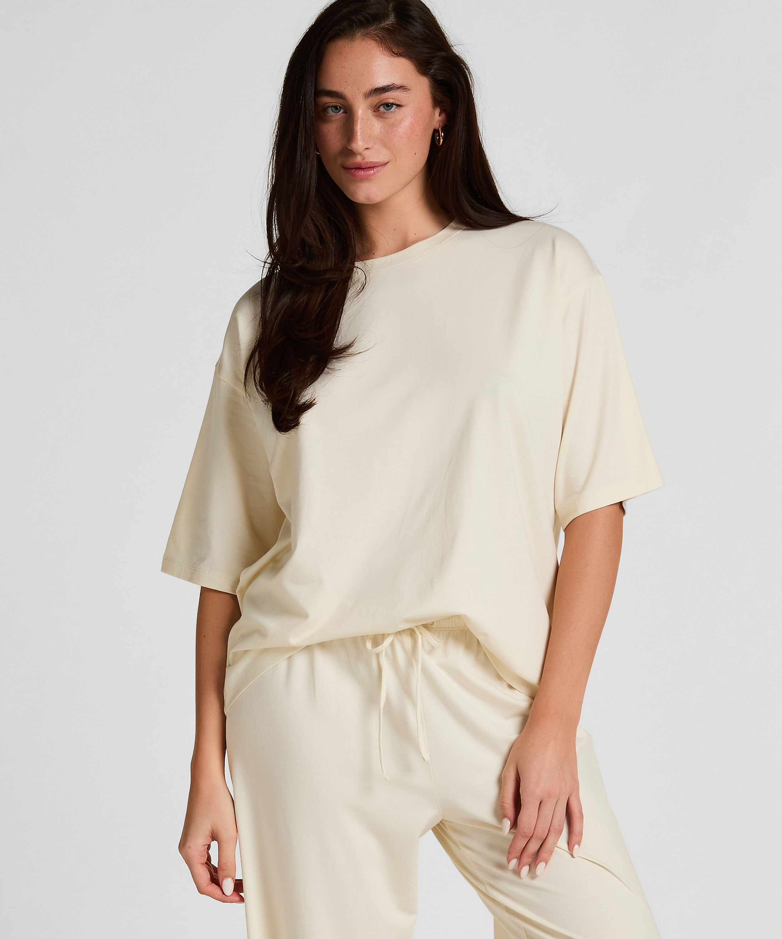 Pyjama Top Loose, Blanco Pyjama Top Loose, Blanco