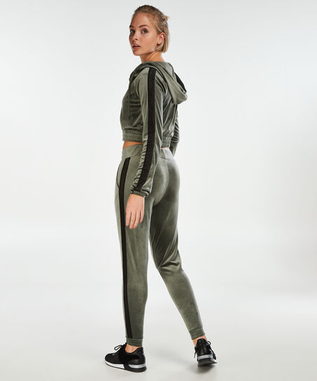 Pantal&oacute;n de deporte de terciopelo de HKMX, Verde