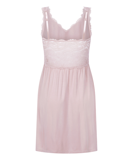 Vestido lencero Nora Lace, Rosa