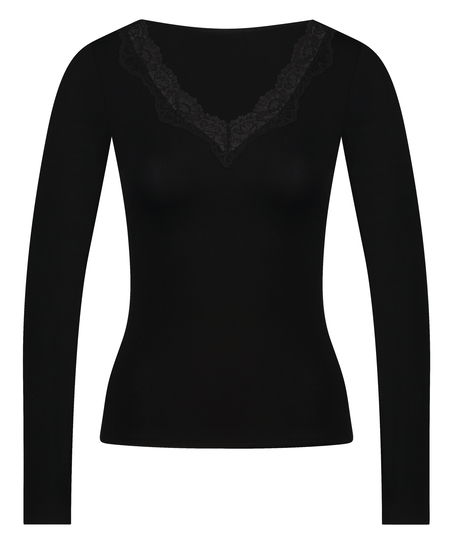 Top de pijama Jersey, Negro