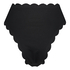 Braguita de bikini de corte alto Scallop Glam, Negro