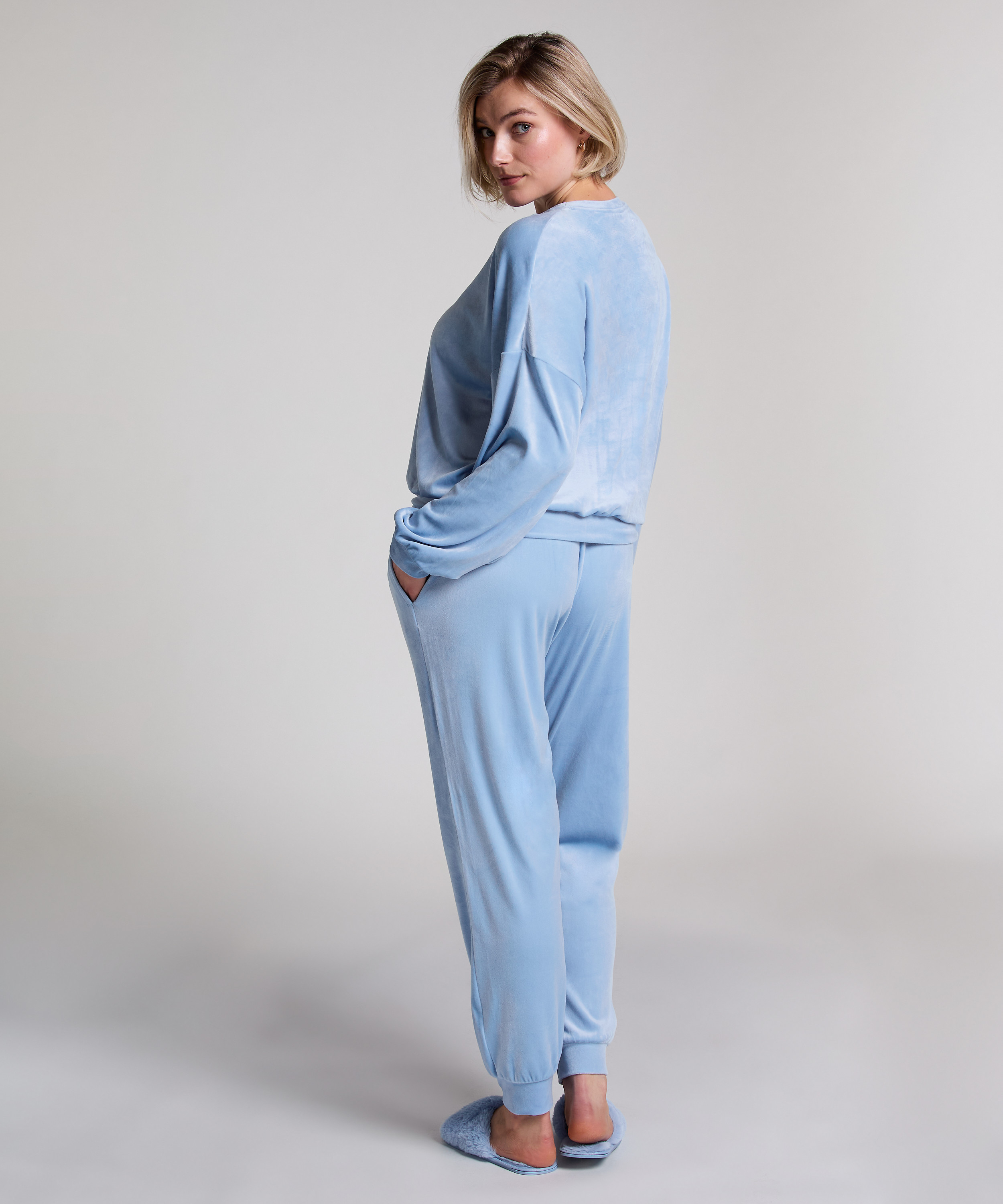 Pantalones de deporte Velours, Azul, main