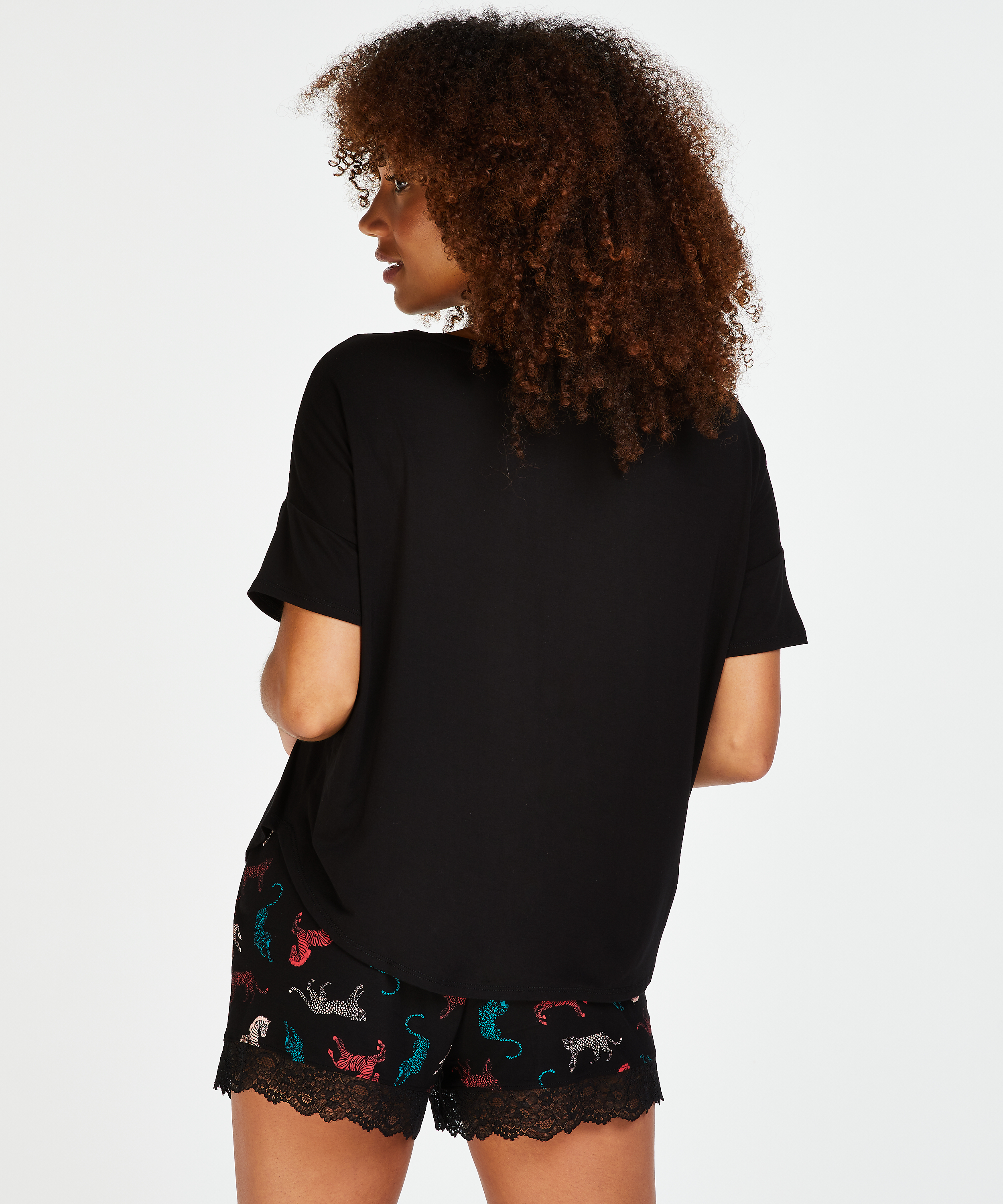 Conjunto de pijama corto, Negro, main