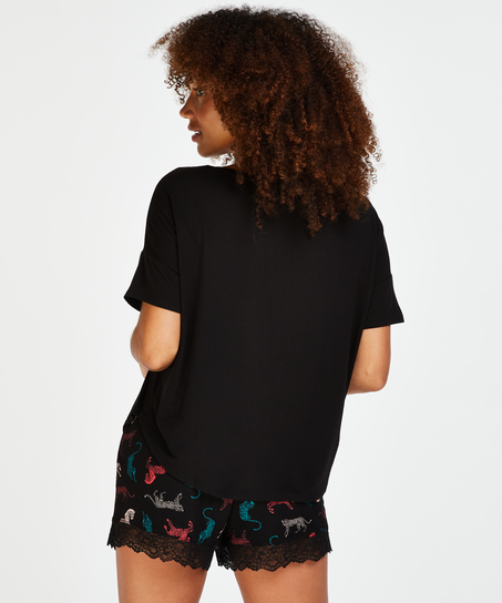 Conjunto de pijama corto, Negro