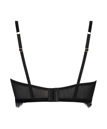 Sujetador longline de aros preformado Raine, Negro