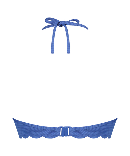 Top de bikini preformado con efecto realce Scallop Copa A - E, Azul