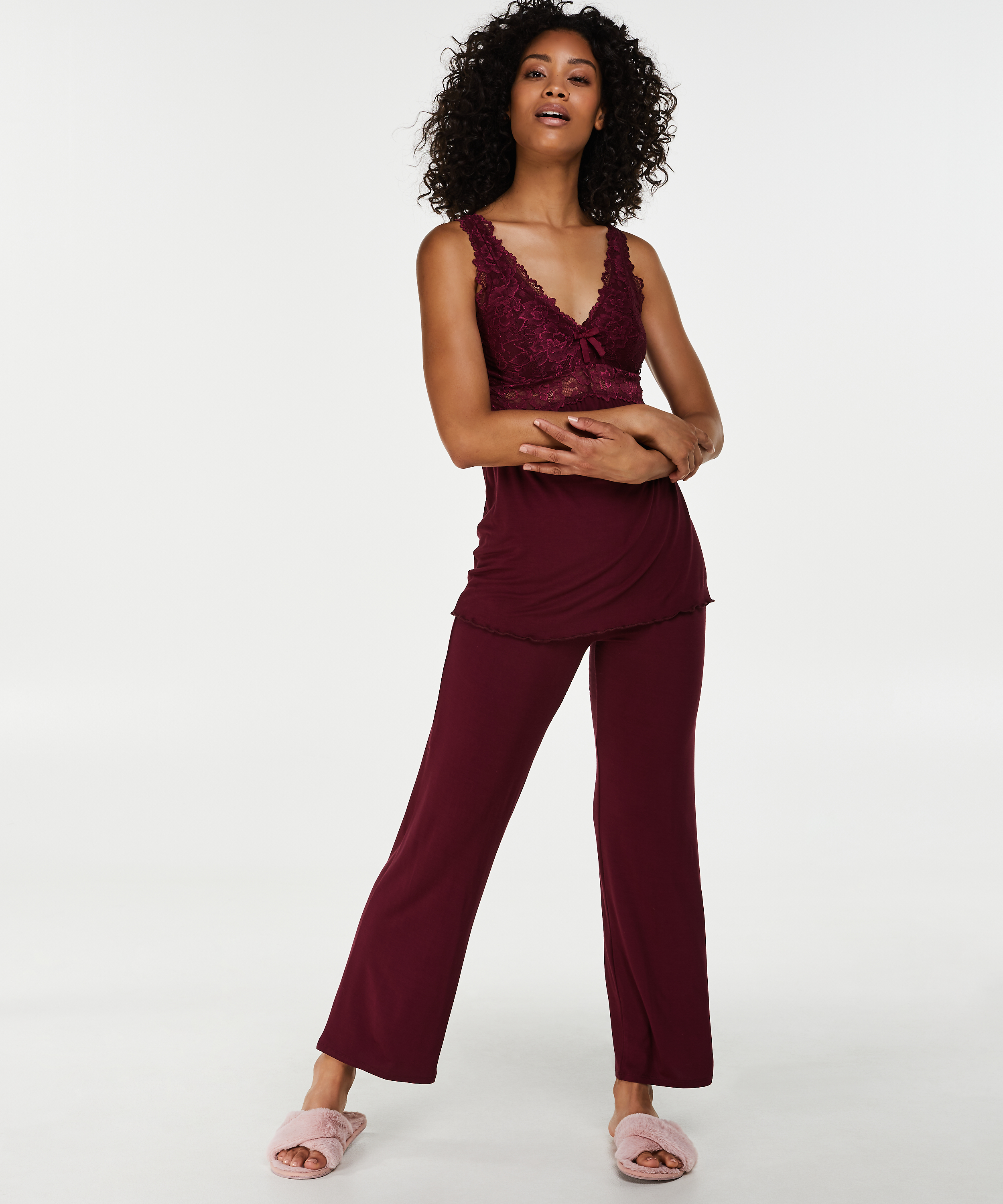 Pyjamaset Modal lace, Rojo, main