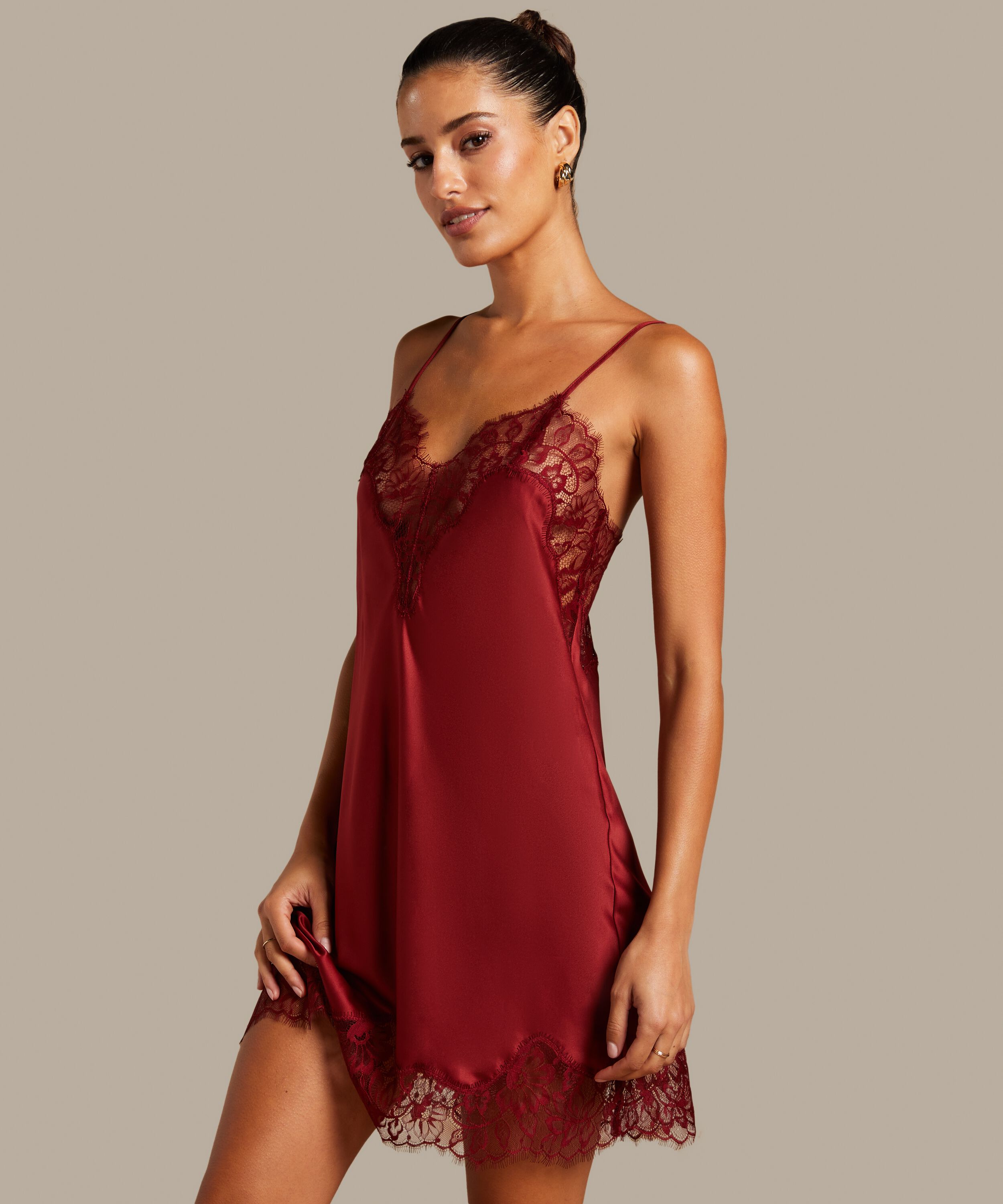 Vestido lencero Valerie, Rojo