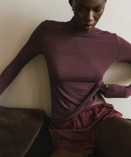 Short de satén Minimal, Morado