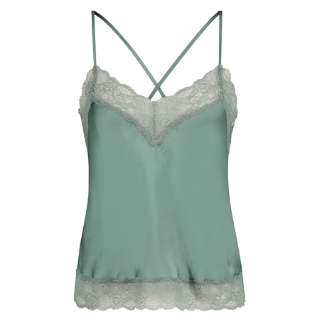 Camiseta top Satin Lace, Verde